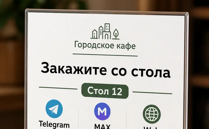 Настольные QR-таблички: как объяснить Онлайн-заказ без лишних вопросов
