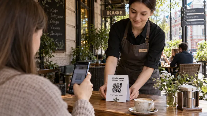 Настольные QR-таблички: как объяснить Онлайн-заказ без лишних вопросов